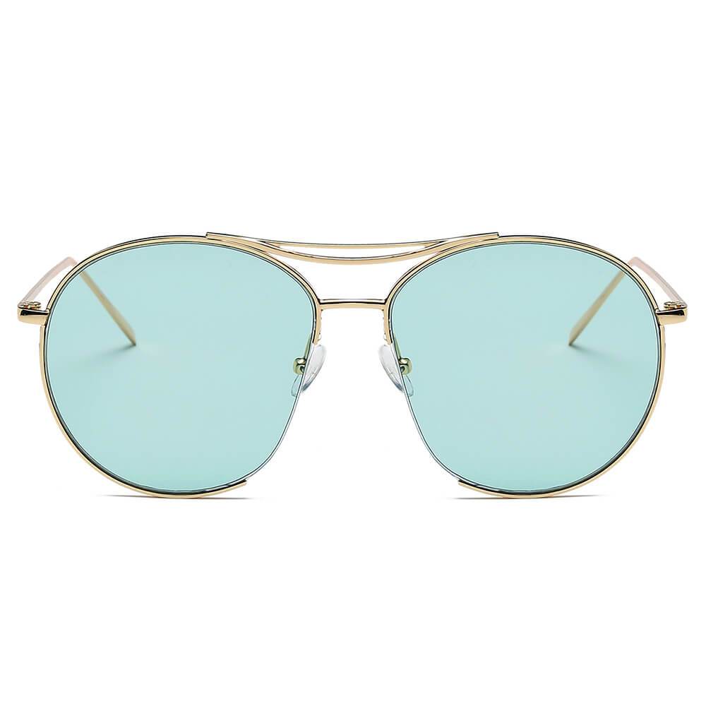 LOUDON | Oversize Tinted Lens Round Aviator Sunglasses - lolaluxeshop