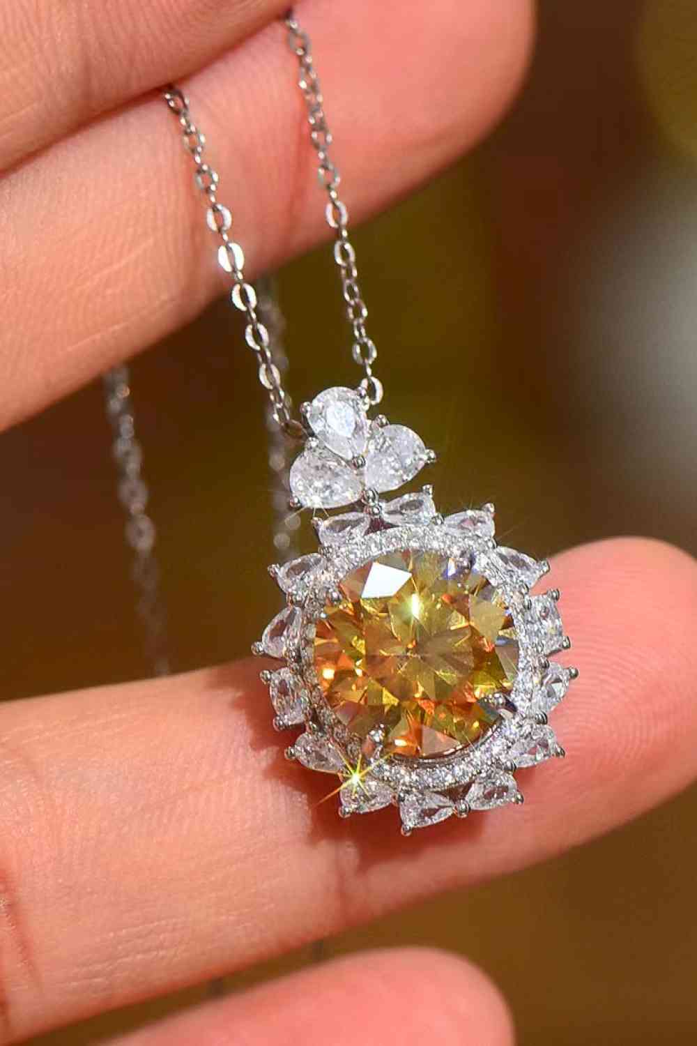 5 Carat Yellow Moissanite Pendant Necklace - lolaluxeshop