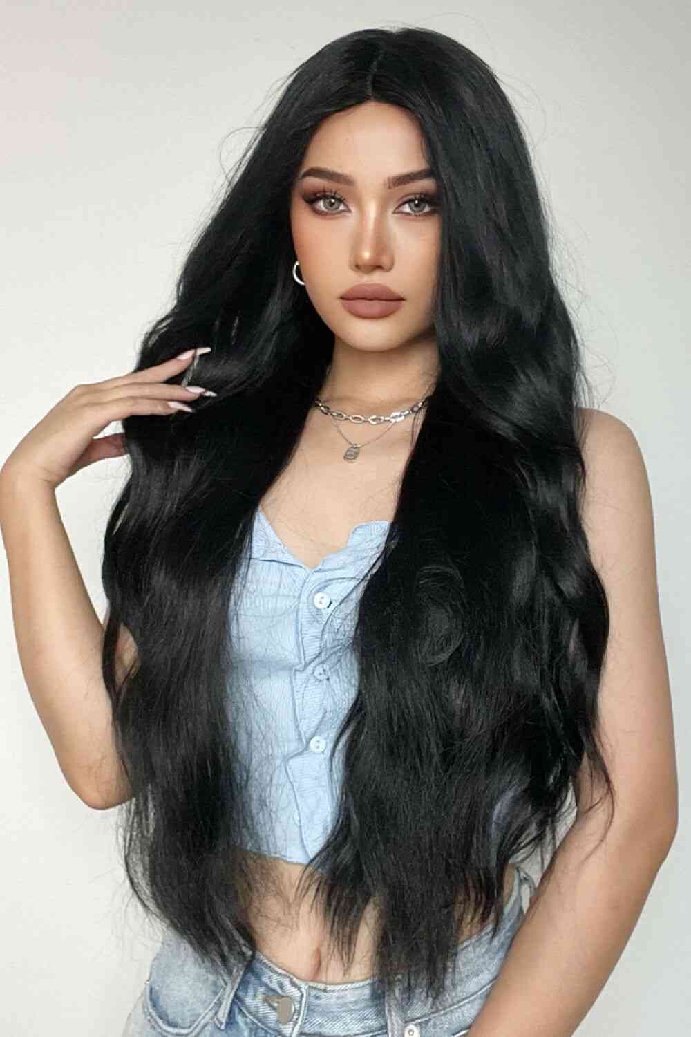 Full Machine Long Wave Synthetic Wigs 28'' - lolaluxeshop