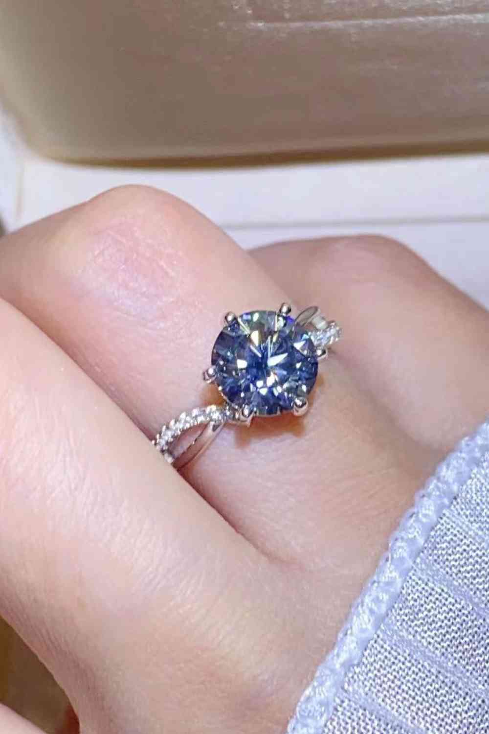 2 Carat Moissanite Ring in Smokey Gray - lolaluxeshop