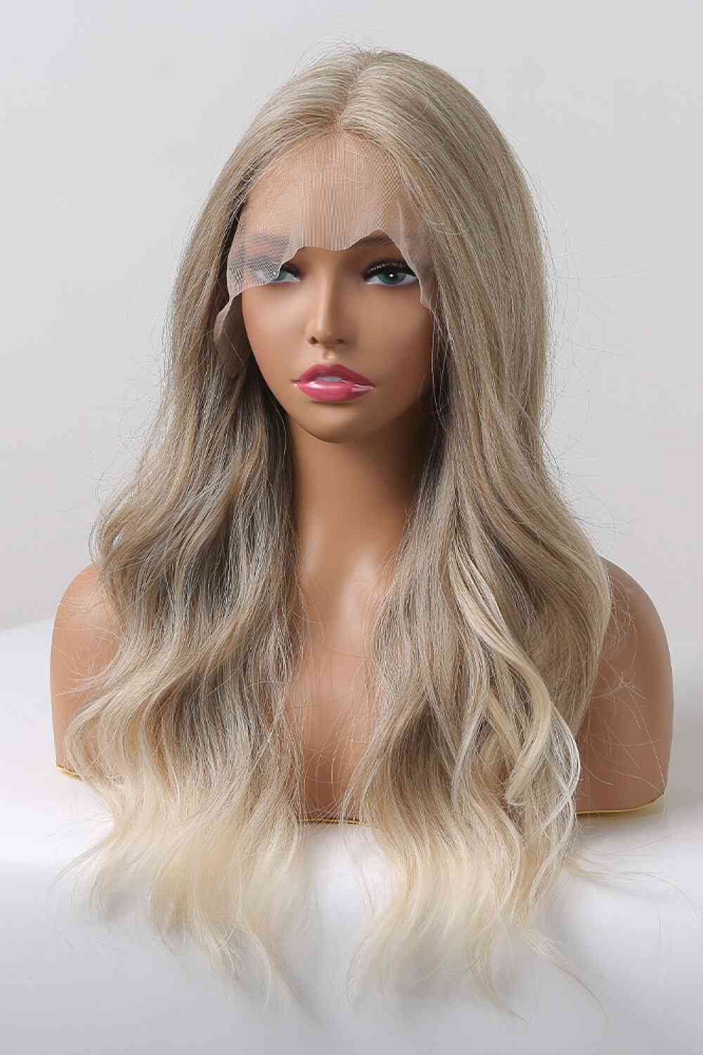 13*2" Lace Front Wigs Synthetic Long Wave 24" 150% Density in Medium Blonde Highlights - lolaluxeshop