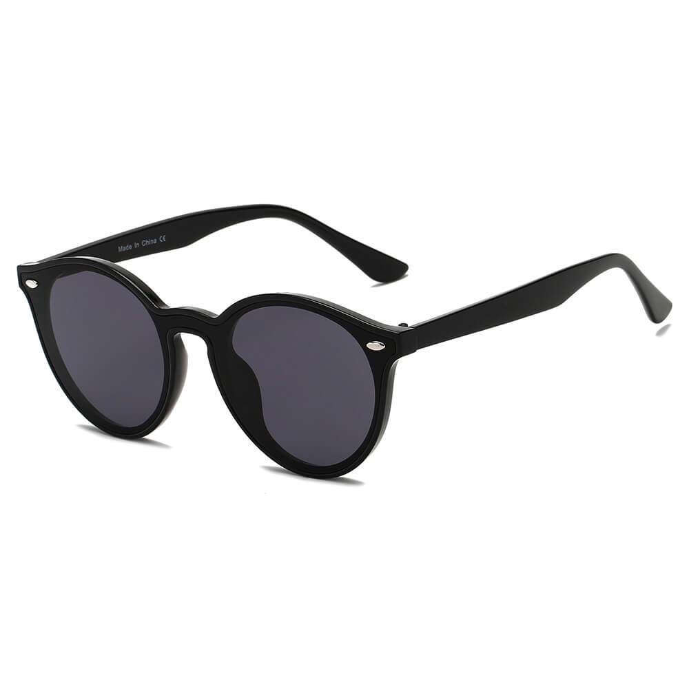 CROSBY | Unisex Fashion Retro Round Horn Rimmed Sunglasses - lolaluxeshop