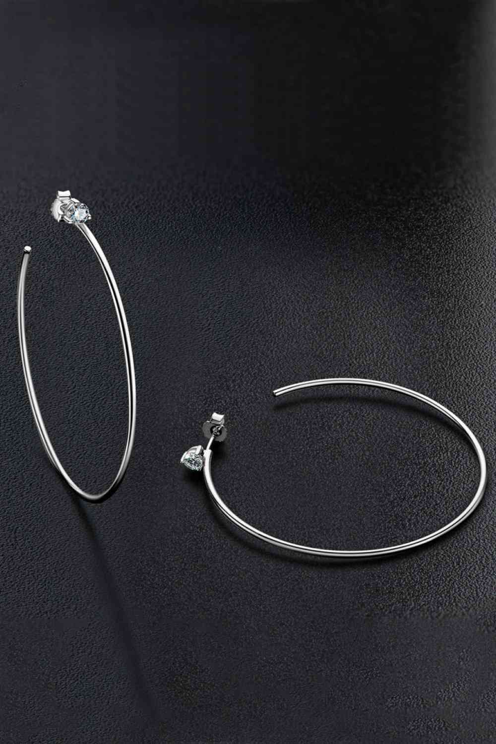 Adored 925 Sterling Silver Moissanite Hoop Earrings - lolaluxeshop