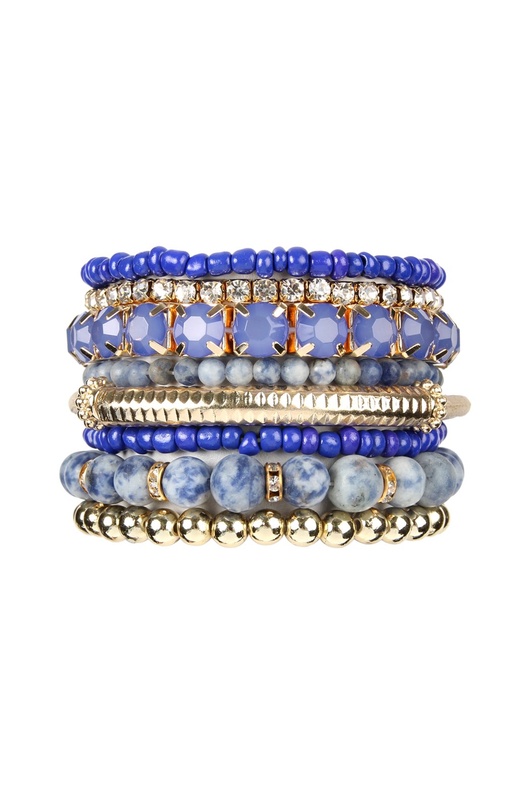 Hdb2269 - Plus Size Stackable Beads Bracelet Set - LOLA LUXE