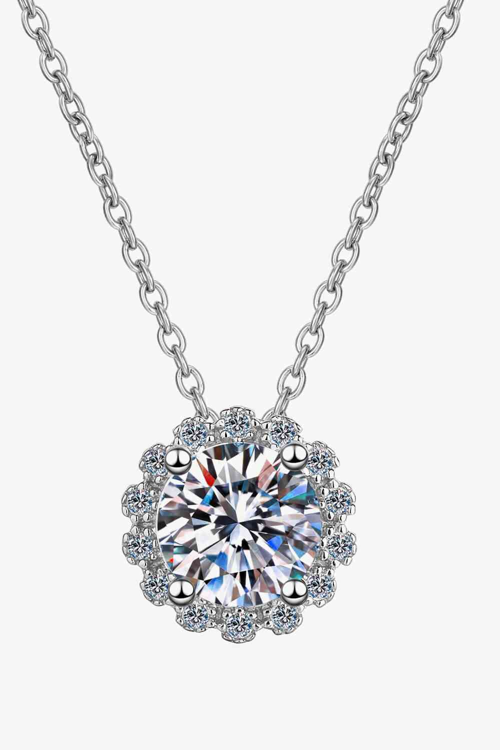 Flower-Shaped Moissanite Pendant Necklace - lolaluxeshop