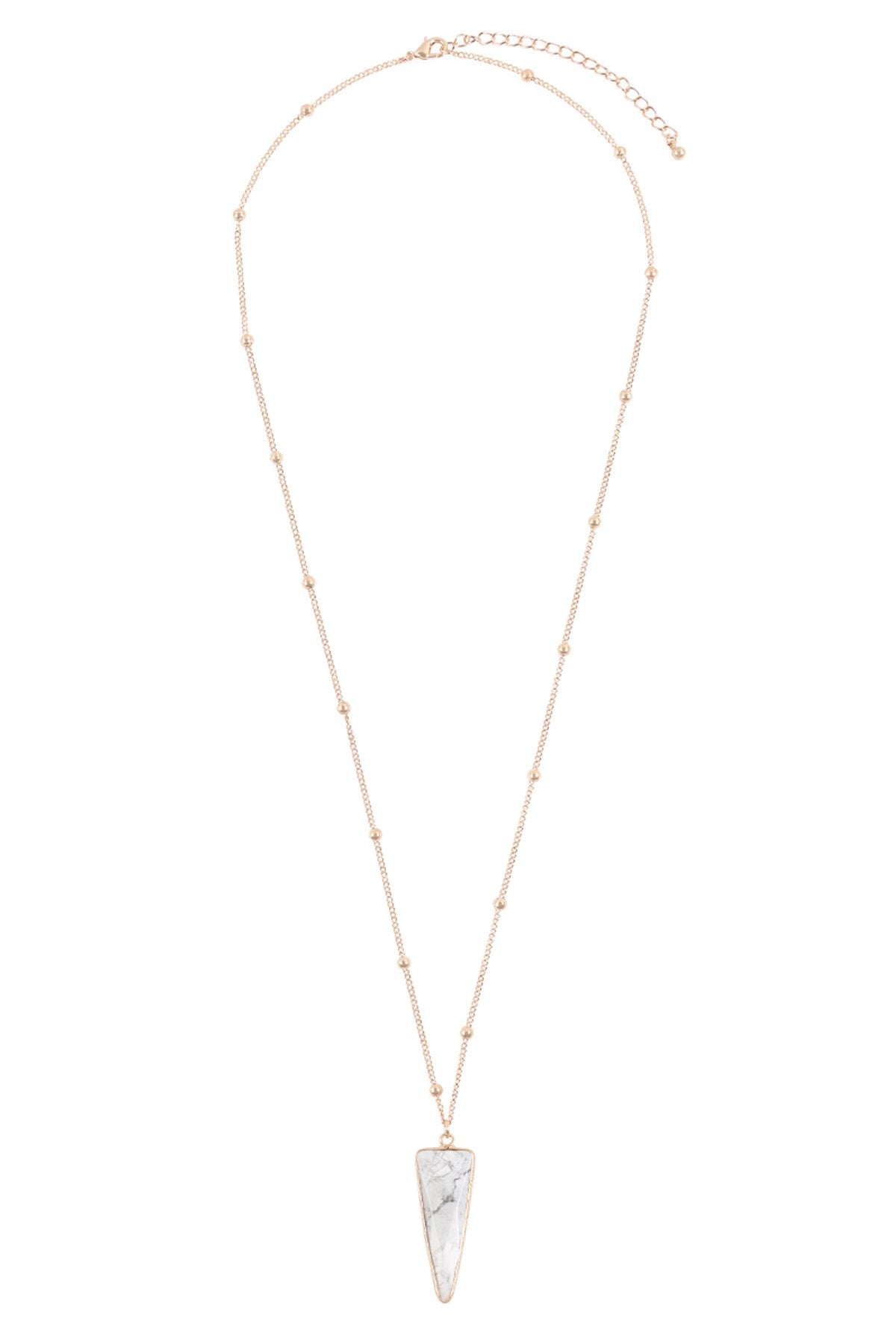 Hdn3119 - Arrowhead Shape Stone Pendant Necklace - LOLA LUXE