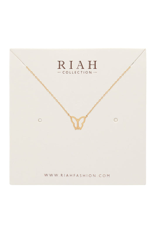 Hdnen357 - Open Butterfly Pendant Necklace - LOLA LUXE