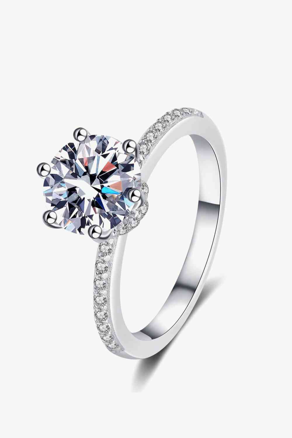 925 Sterling Silver 2 Carat Moissanite Ring - lolaluxeshop