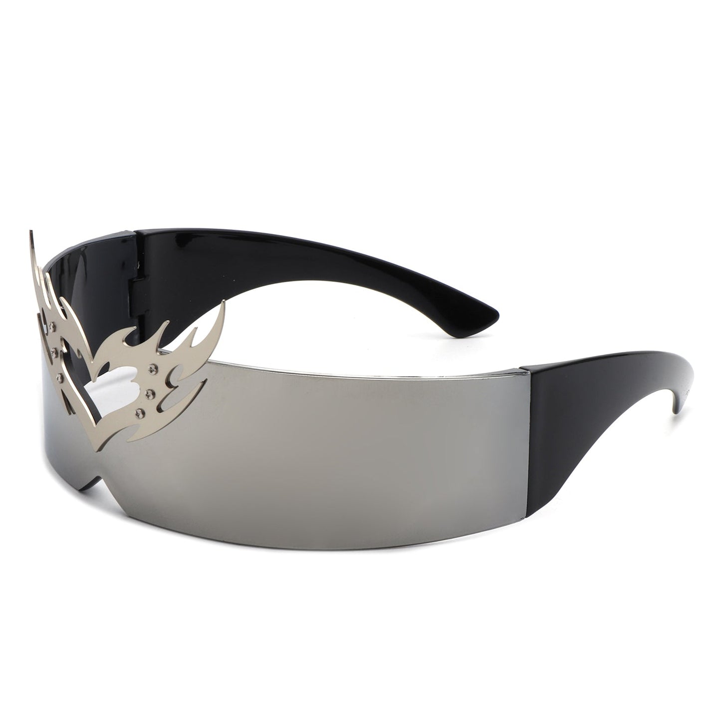 Emberlynn - Futuristic Cyclops Wraparound Shield Translucent Crown Sunglasses - lolaluxeshop