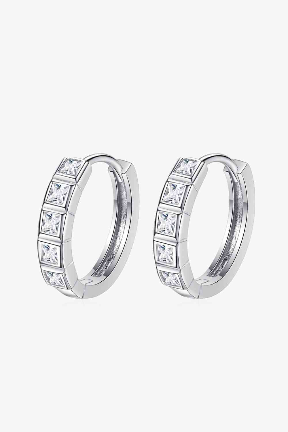 Always Chic Sterling Silver Moissanite Huggie Earrings - lolaluxeshop