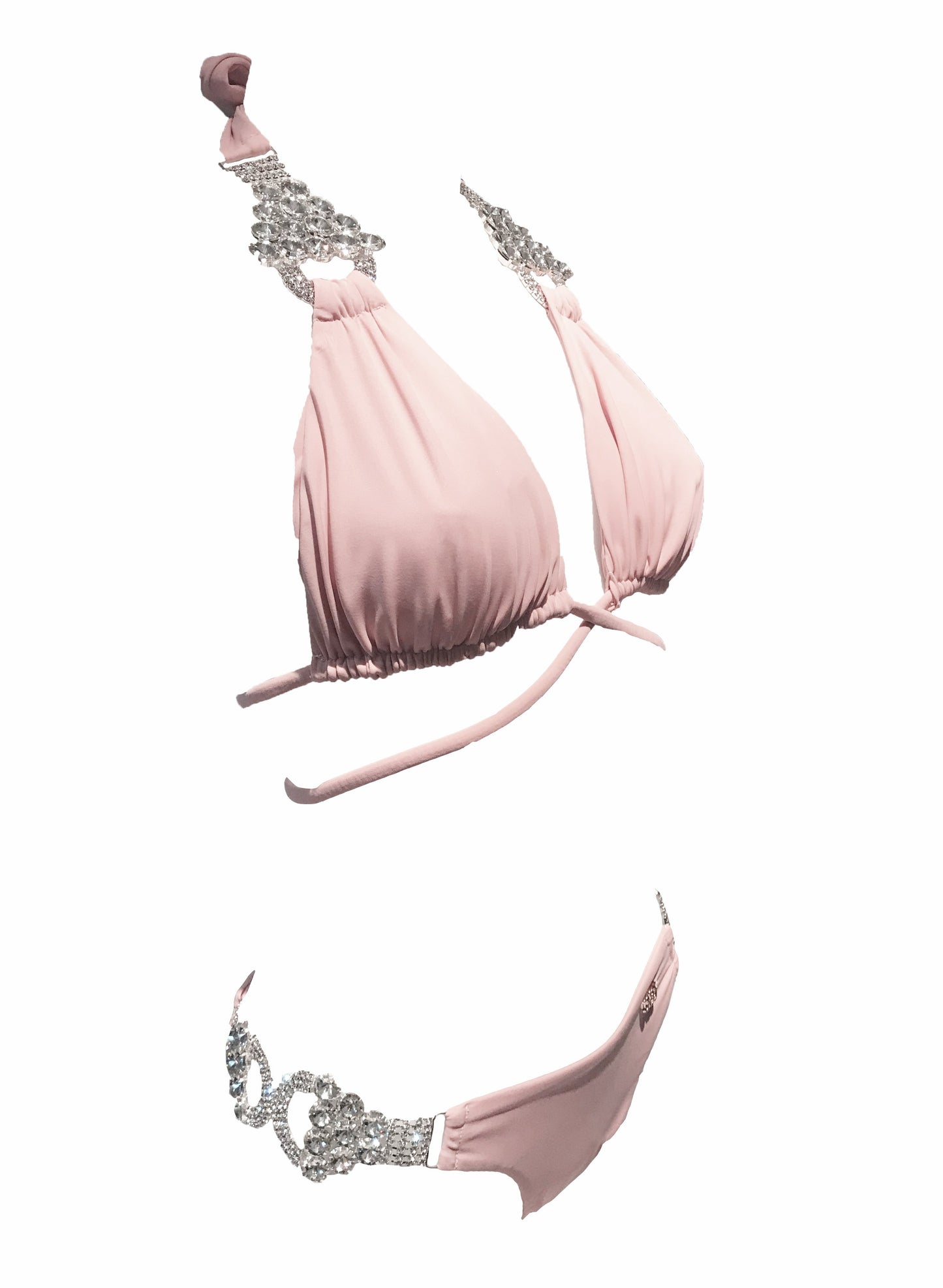 Nicole Halter Top & Skimpy Bottom - Powder Pink - LOLA LUXE