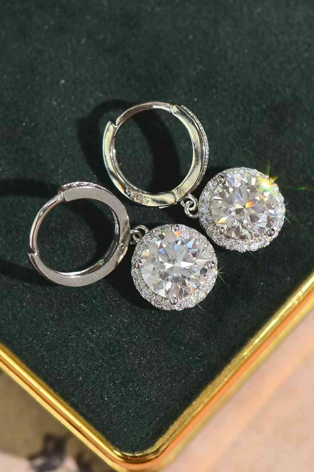 2 Carat Moissanite Round Drop Earrings - lolaluxeshop