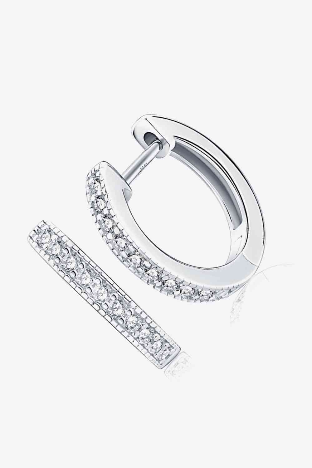 Inlaid Moissanite Hoop Earrings - lolaluxeshop