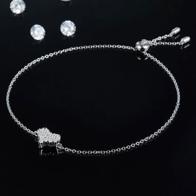 Moissanite 925 Sterling Silver Heart Bracelet - lolaluxeshop