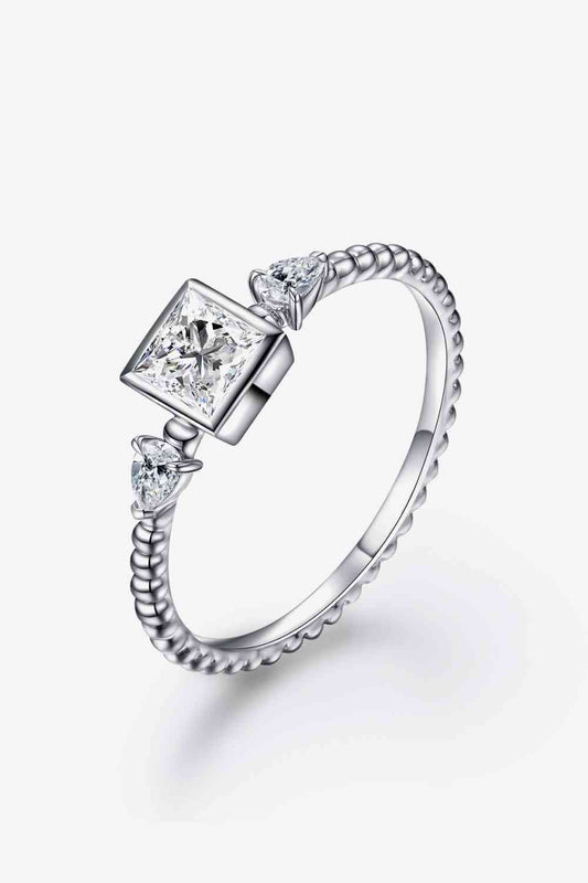 Moissanite Square Shape 925 Sterling Silver Ring - lolaluxeshop